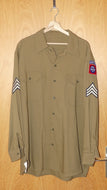 Shirt, Reproduction WW2 US Army Wool Shirt Size XL (With Patches)